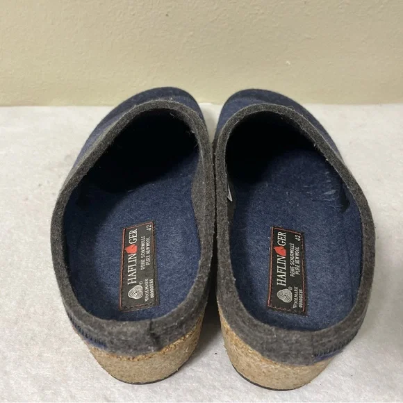 Haflinger Womens GRIZZLY HEELED Demin Blue Clogs Slippers Sz 42 Bratz Y2k Style - Picture 5 of 10